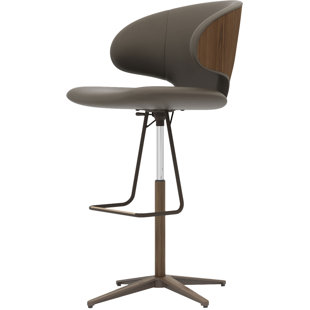 MODLOFT BLACK Swivel Adjustable Height Bar Stool