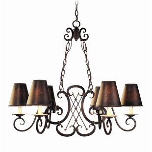 WOODBRIDGE LIGHTING Montgomery 6 - Light Shaded Classic / Traditional Chandelier with Crystal Accents