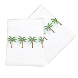 HAMBURG HOUSE Palm Tree Percale Floral Pillowcase - Set of 2 (Set of 2)