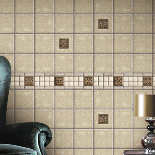 PARVATILE 4" x 4" Natural Stone/Metal Concrete Look Wall & Floor Tile