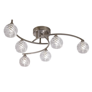 BRAYDEN STUDIO Colten Glass Semi Flush Mount
