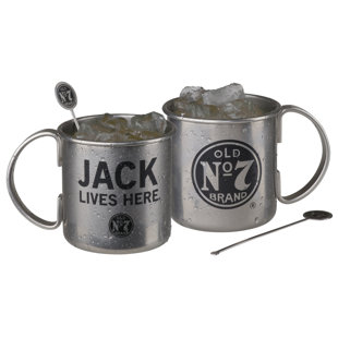 JACK DANIEL'S LIFESTYLE PRODUCTS 16oz. Stainless Steel Moscow Mule Mug Set