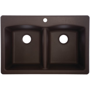FRANKE Ellipse 33" L x 22" W Double Basin Drop-In Kitchen Sink