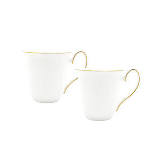 TWIG NEW YORK Amelie Brushed Gold Bone China Coffee Mug (Set of 2)