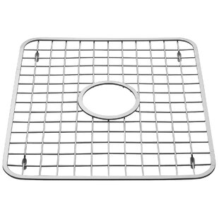 iDesign Gia Metal Kitchen Sink Protector Grid with Draining Hole, 12.75" x 11", Stainless Steel