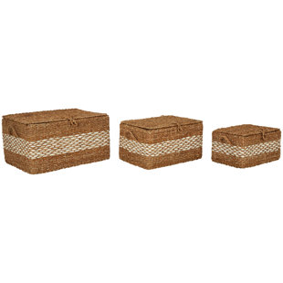 AUGUST GROVE Wicker 3 Piece Basket Set