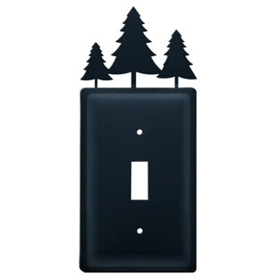 VILLAGE WROUGHT IRON Pine Trees 1-Gang Toggle Light Switch Wall Plate