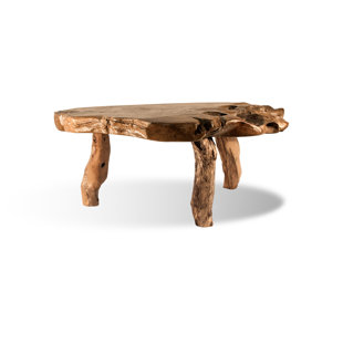 IBOLILI Reclaimed Teak Coffee Table, Live Edge