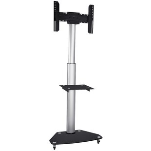 Mount-It! Mobile TV Cart, Height Adjustable Rolling Stand with Component Shelf and Rolling Casters