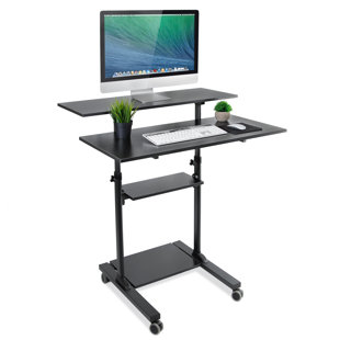 MOUNT-IT Adjustable Metal Base Standing Desk Converter