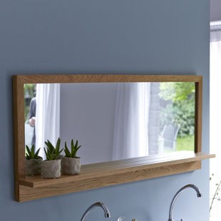 TIKAMOON Easy Wood Wall Mirror with Shelves