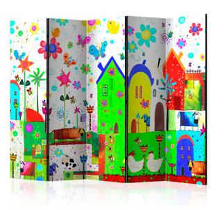 ZOOMIE KIDS Kassandra 225cm W x 172mm H 5 - Panel Solid Wood Folding Room Divider