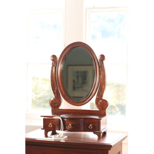 ASTORIA GRAND Wood Flat Wall Mirror with Drawers