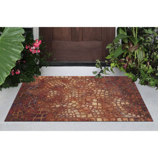 GEORGE OLIVER Benonie Handmade Hand Hooked Red Indoor/Outdoor Rug