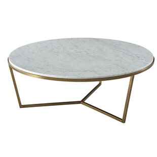 THEODORE ALEXANDER TA Studio Fisher 47" Marble Cocktail Table