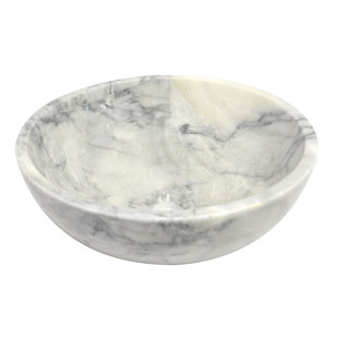 Onyx Marble Designs 16'' Gray Stone Circular Bathroom Sink