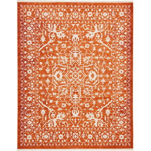 BUNGALOW ROSE Monarda Oriental Terracotta/Ivory Area Rug
