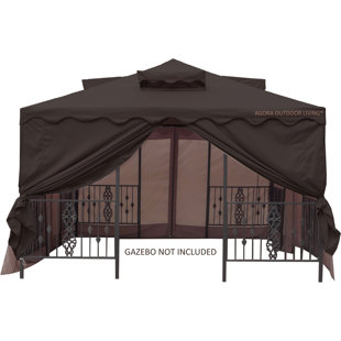 Veranda Pacific Currents Brown Fabric Side Wall for Gazebo
