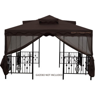 Veranda Pacific Currents Brown Fabric Screen for Gazebo
