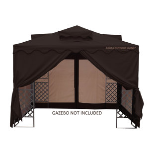 Palladian Pacific Currents Brown Fabric Side Wall for Gazebo