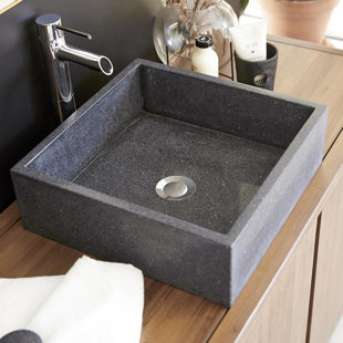 TIKAMOON Vasque Stone Countertop Basin