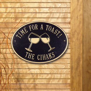 WHITEHALL PRODUCTS Hawthorne Wine Glass Garden Plaque