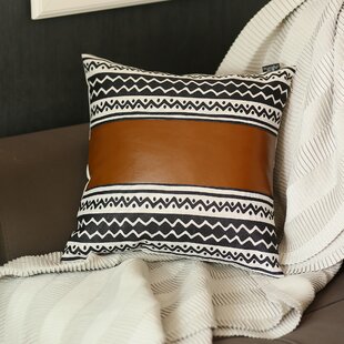 APOLENA Decorative Faux Leather Pillowcase Geometric Pillow Cover