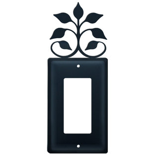 VILLAGE WROUGHT IRON Leaf Fan Single 1-Gang Single Outlet Wall Plate