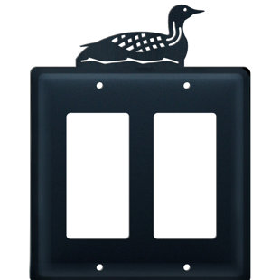 VILLAGE WROUGHT IRON Animals 2 - Gang Duplex Outlet Jumbo Combination Wall Plate