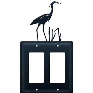 VILLAGE WROUGHT IRON Animals 2 - Gang Duplex Outlet Wall Plate