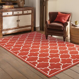 LARK MANOR™ Russo Geometric Brick Red/Ivory Indoor/Outdoor Area Rug