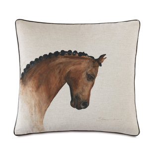 EASTERN ACCENTS Equestrian Azra Handpainted by Studio 773 Pillows Square Pillow Cover & Insert