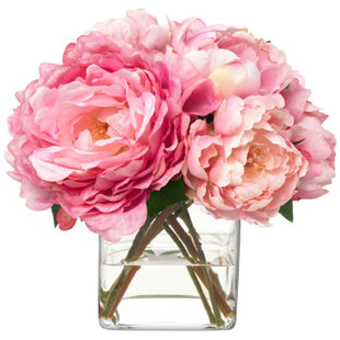 DIANE JAMES HOME Fabric Peony Arrangement in Vase