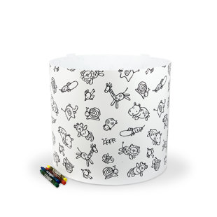 EREKI Colouring 25cm H Polypropylene Drum Pendant Shade ( Spider ) in White