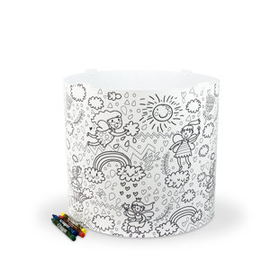 EREKI Colouring 25cm H Polypropylene Drum Pendant Shade ( Spider ) in White