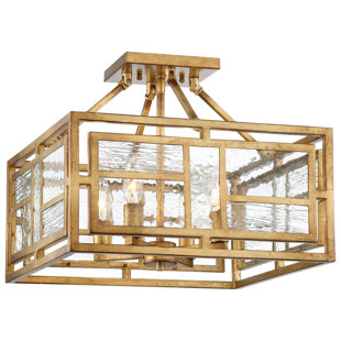METROPOLITAN BY MINKA Edgmont Park Glass Semi Flush Mount