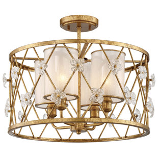 METROPOLITAN BY MINKA Victoria Park Glass Semi Flush Mount