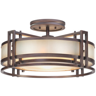 METROPOLITAN BY MINKA Underscore Glass Semi Flush Mount