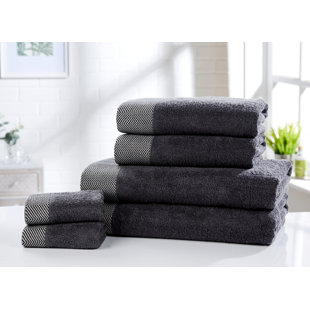 SYMPLE STUFF Asaria 100% Cotton Bath Towels - Set of 6