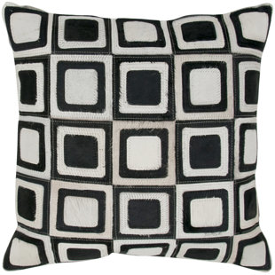 INDIA'S HERITAGE Tura Leather Patchwork Throw Pillow Cover & Insert