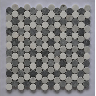 LA MAISON EN PIERRE Penny Rounds 1" x 1" Marble Mosaic Wall & Floor Tile