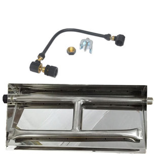 TRETCO LP Fireplace Dual Row Gas Burner with Connection Kit & Bonus Bag of Glowing Embers