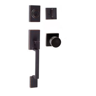 SURE-LOC HARDWARE Stockholm Handleset with Single Cylinder Deadbolt and Door Knob and Rosette