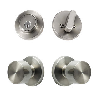 SURE-LOC HARDWARE Complete Bergen Square Entry Knob Set with Deadbolt