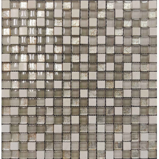 MANGO TILE Minimo 12" x 12" Natural Stone/Glass Grid Mosaic Wall & Floor Tile