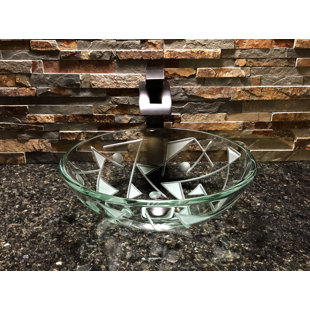 Elegant Glass Engraving Studio 16.5'' Clear Glass Circular Bathroom Sink