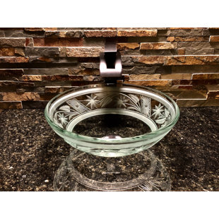 Elegant Glass Engraving Studio 16.5'' Clear Glass Circular Bathroom Sink