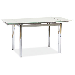 ZIPCODE DESIGN Nelda Extendable Glass Top Metal Base Dining Table