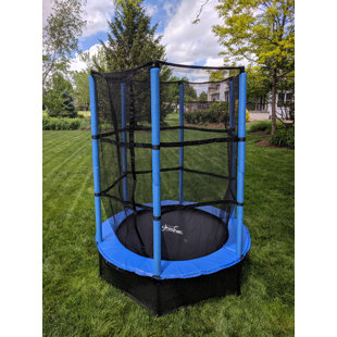 AIRZONE PLAY Jump Indoor/Outdoor Youth Trampoline 4.6' Round with Safety Enclosure
