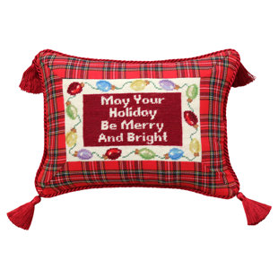 123 CREATIONS Embroidered Wool Throw Pillow